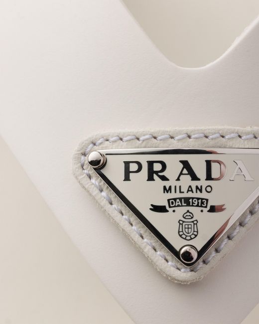 Prada White Rubber Thong Sandals, Size 7 for men