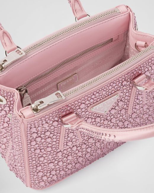 Prada Pink Galleria Satin Mini-Bag With Crystals