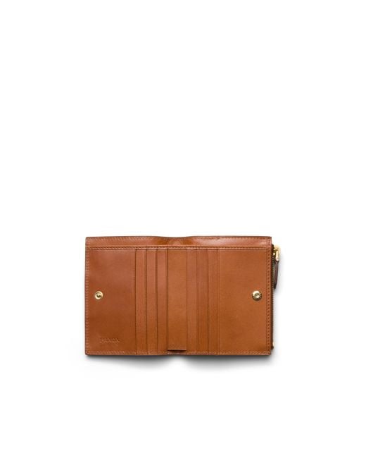 Prada White Small Woven Madras Leather Wallet