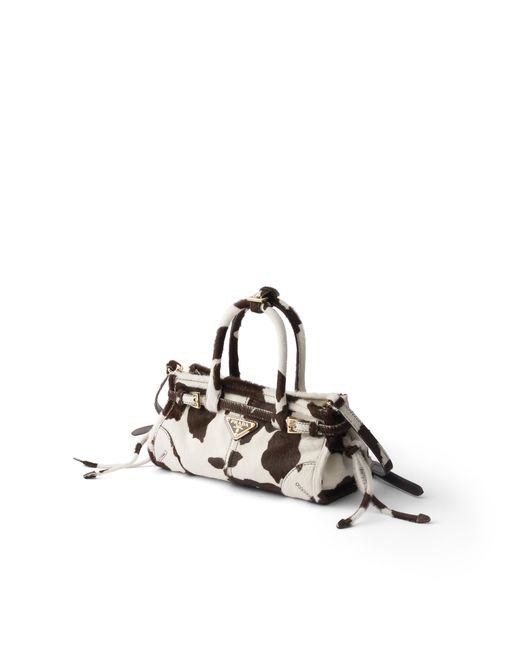 Prada Natural Bonnie Mini Printed Leather Handbag