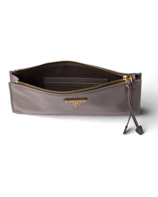 Prada White Leather Pouch, Dark