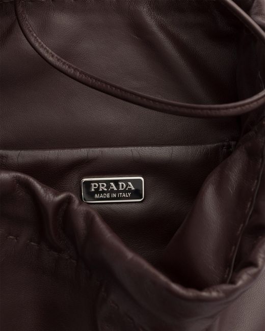 Prada Black Wish Nappa Leather Pouch, Briarwood