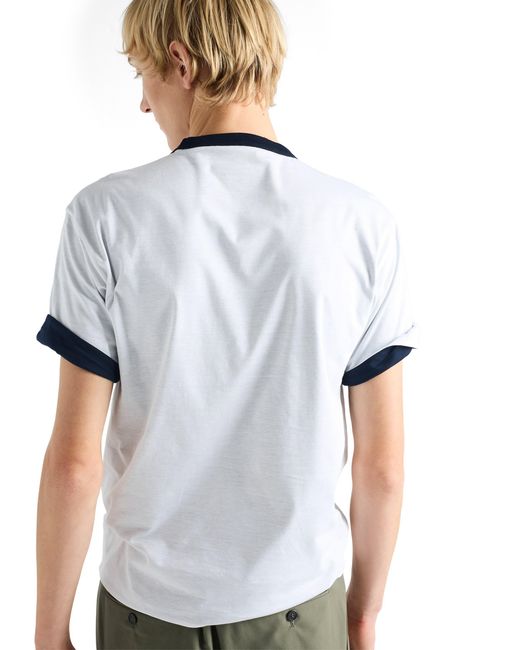 Prada White Reversible Cotton T-Shirt for men