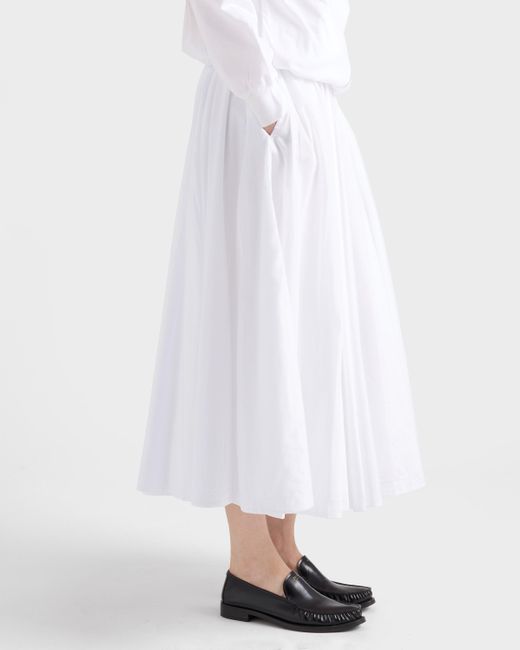 Prada White Reversible Cotton Jersey And Re-Nylon Circle Skirt