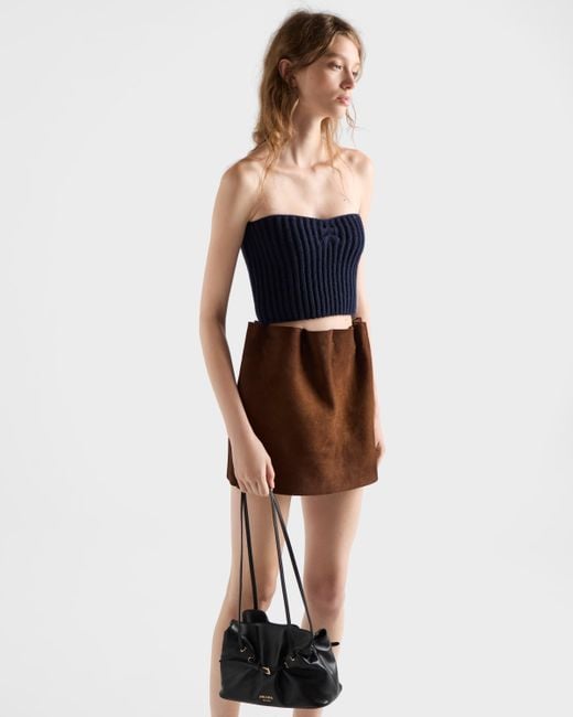 Prada Brown Suede Miniskirt