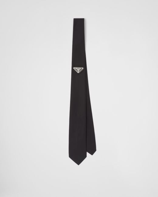 Prada White Re-Nylon Gabardine Tie for men