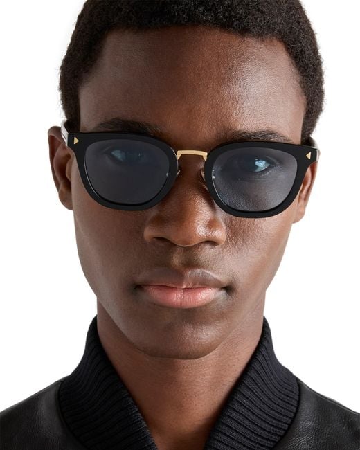 Prada Blue Sunglasses With The Iconic Metal Plaque for men