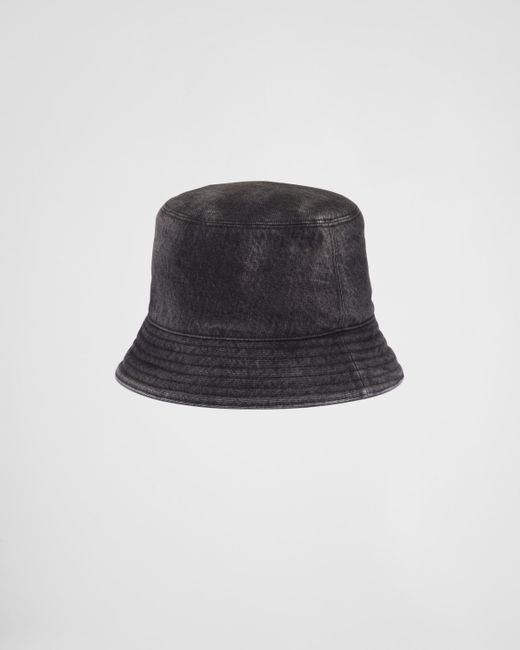 Prada Black Denim Bucket Hat for men