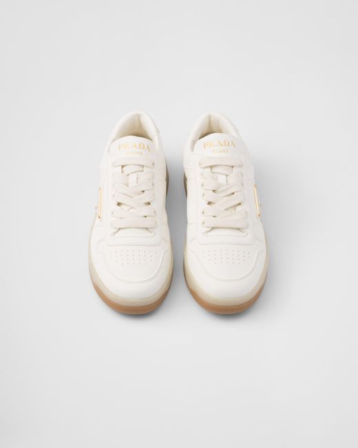 Prada White Downtown Nappa Leather Sneakers
