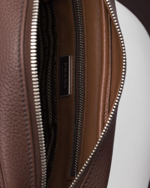 Prada Brown Leather Shoulder Bag for men