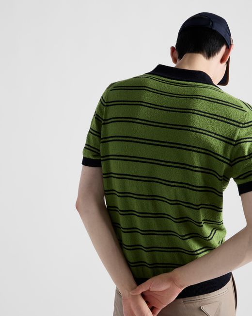 Prada Poloshirt Aus Baumwolle in Green für Herren