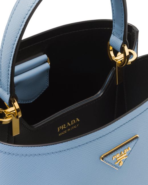 Prada Blue Medium Saffiano Leather Panier Bag
