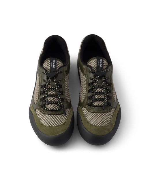 Prada Black Speedrock Mesh Fabric Sneakers