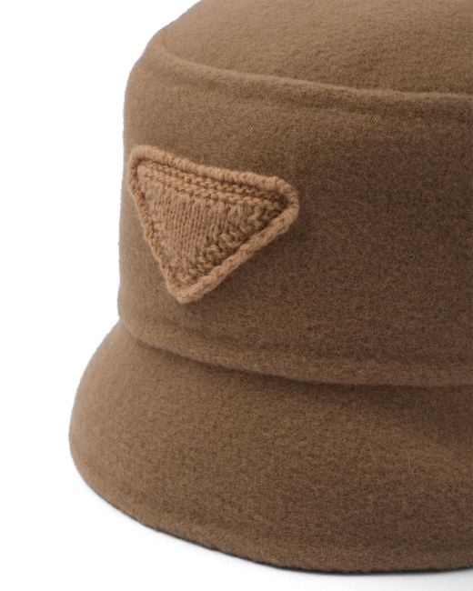 Prada Natural Velour Cloth Bucket Hat for men