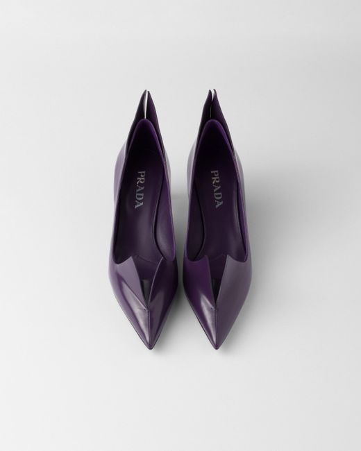 Prada Blue Brushed Leather Pumps