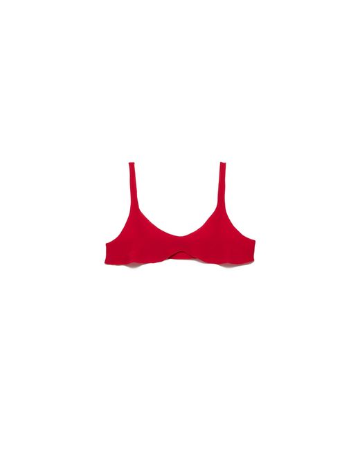 Prada Red Crepe De Chine Top