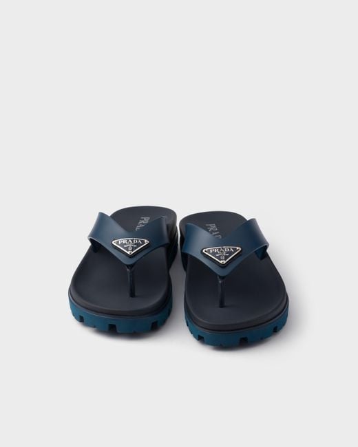【PRADA】Rubber thong sandals ラバー トングサンダル Navy Rubber thong sandals | PRADA