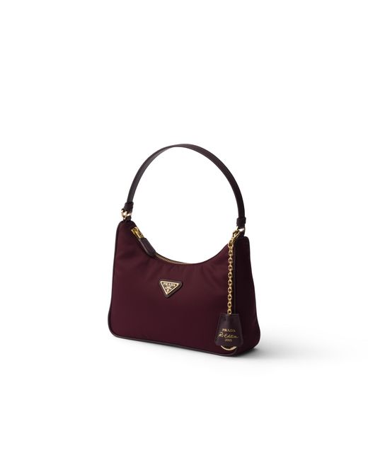 Prada Purple Re-Edition 2005 Re-Nylon And Saffiano Mini Bag