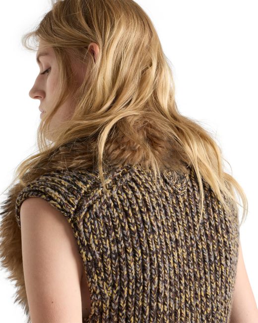 Prada Gray Shetland Wool And Cashmere V-Neck Dress