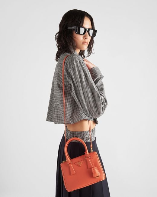 Prada Orange Galleria Saffiano Leather Mini-bag