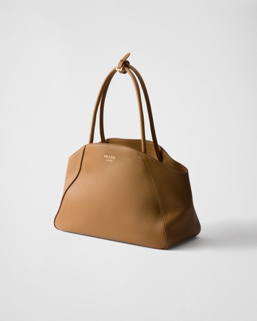 Prada Brown Large Leather Tote Bag