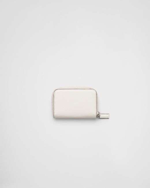 Prada Saffiano Coin Purse in White for Men | Lyst