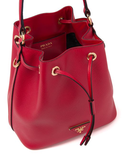 red prada bucket bag