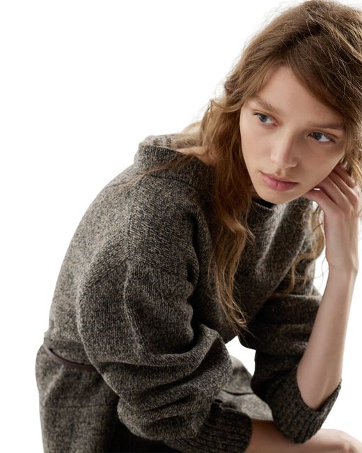 Prada Gray Mouliné Wool Dress