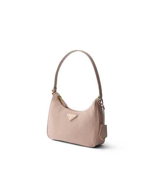 Prada Pink Re-Edition 2005 Nubuck And Saffiano Leather Mini-Bag