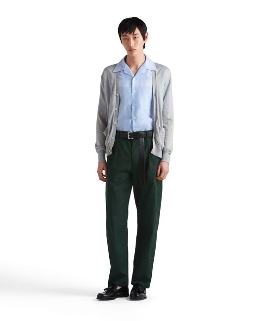 Prada Green Poplin Pants for men