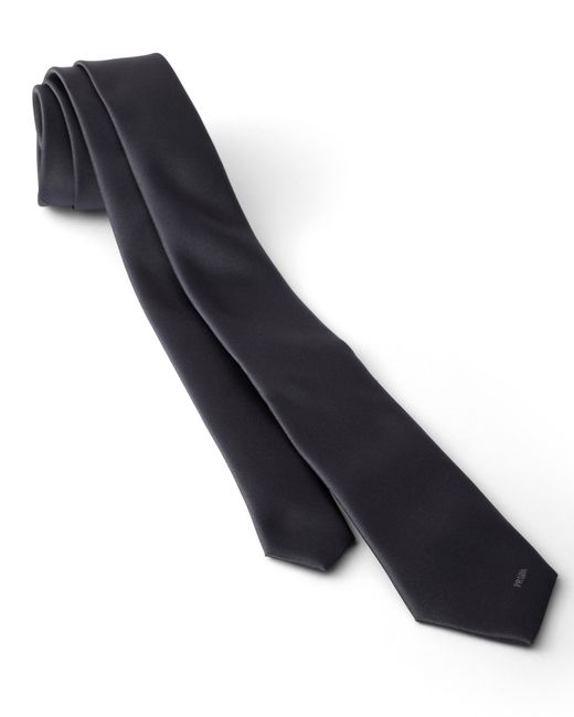 Prada White Silk Tie for men