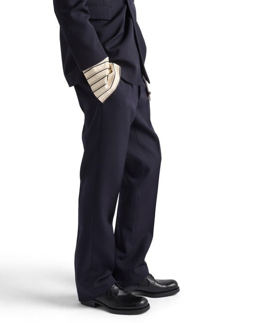 Prada Blue Wool Pants for men