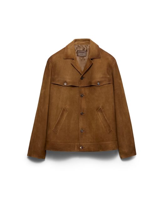 Leather Jackets Prada de hombre de color Brown