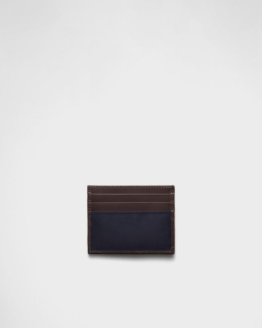 Porte-Cartes En Re-Nylon Et Cuir Prada pour homme en coloris Blue