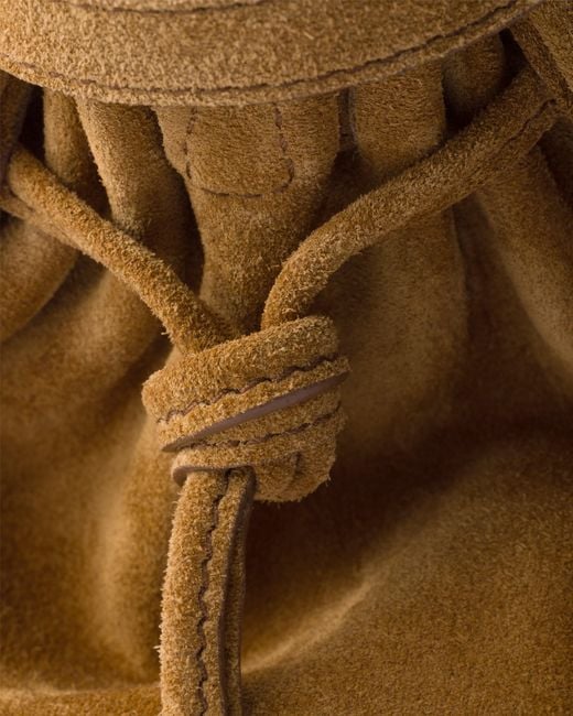 Prada Brown Bonnie Small Suede Shoulder Bag