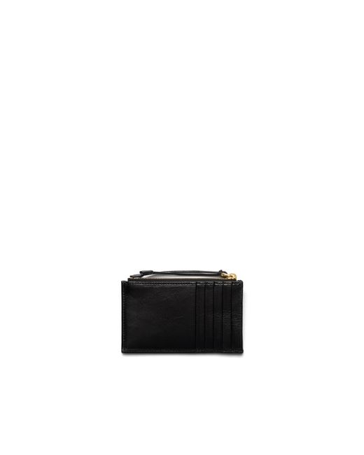 Prada White Leather Card Holder With Zipper