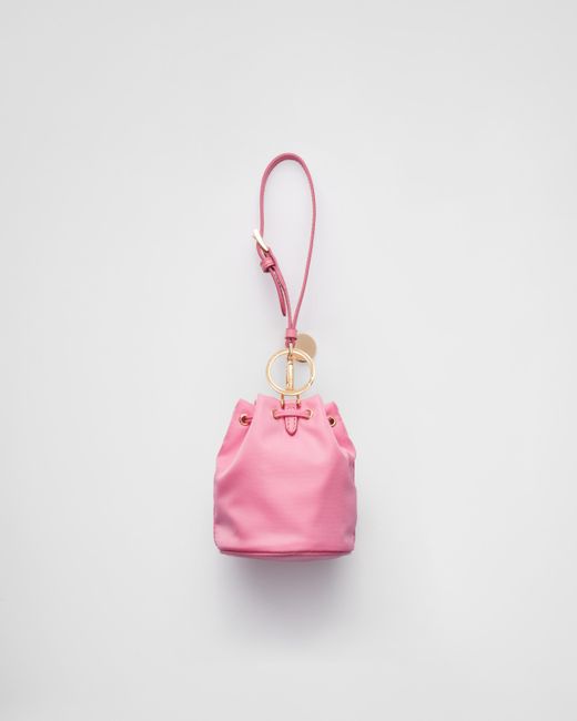 Prada Pink Ikonischer Mini-Taschenanhänger Aus Re-Nylon
