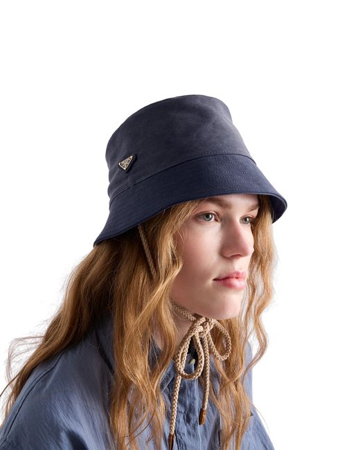 Prada Blue Cotton Bucket Hat
