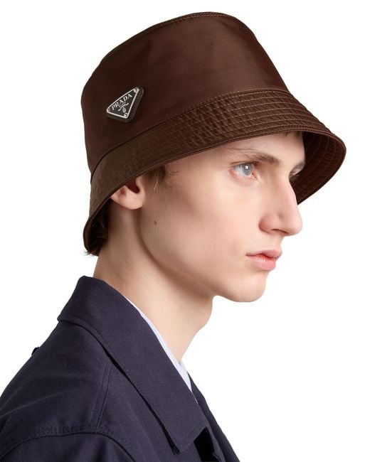 Prada Brown Re-Nylon Bucket Hat, Sienna for men
