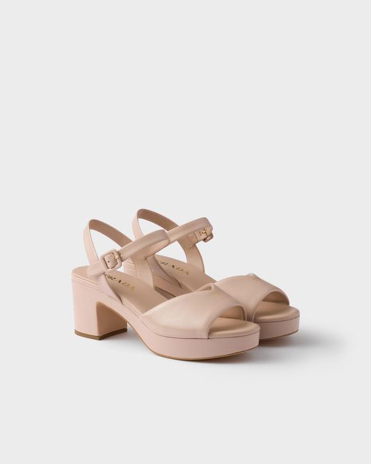 Prada Pink Padded Nappa Leather Sandals