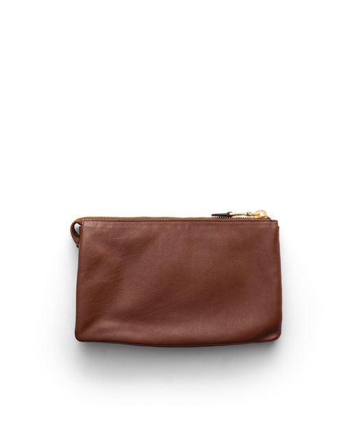 Prada Brown Leather Zipper Pouch