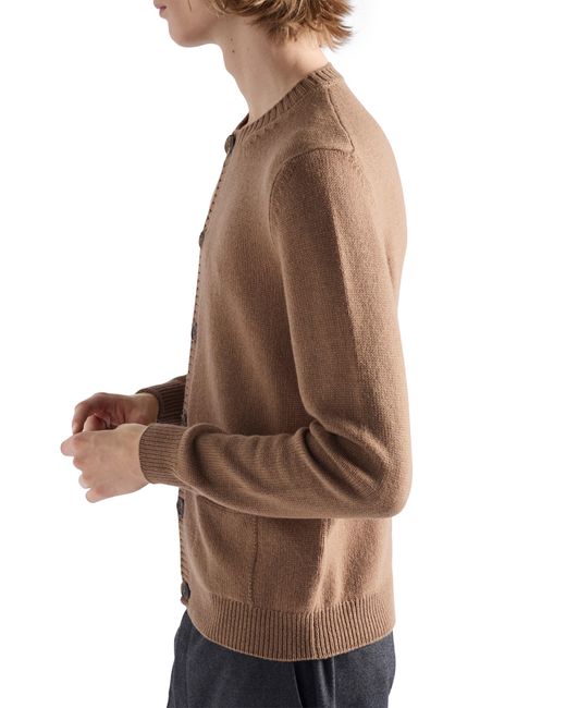 Prada Brown Cashmere Cardigan for men