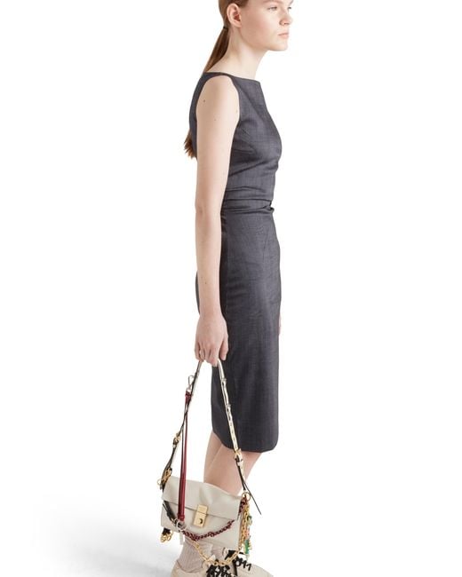 Prada Blue Stretch Kid Mohair Dress
