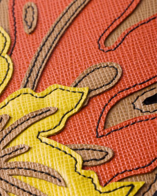 Porte-Nom En Cuir Saffiano Prada pour homme en coloris White