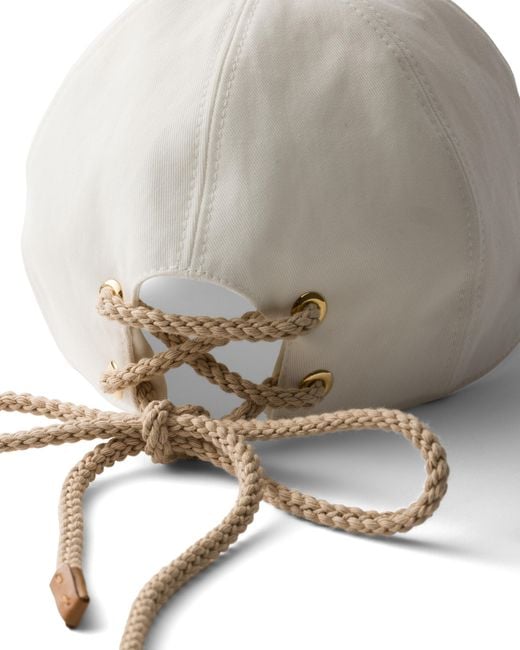 Prada White Cotton Baseball Cap