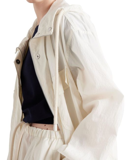 Prada White Cotton-Blend Belted Jacket