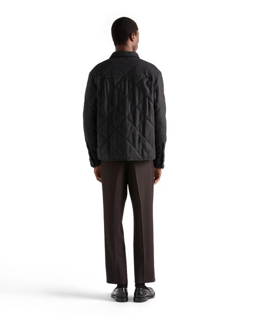 Camicia Trapuntata di Prada in Black da Uomo