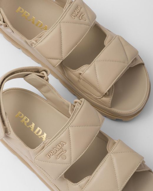 Prada White Padded Nappa Leather Sandals