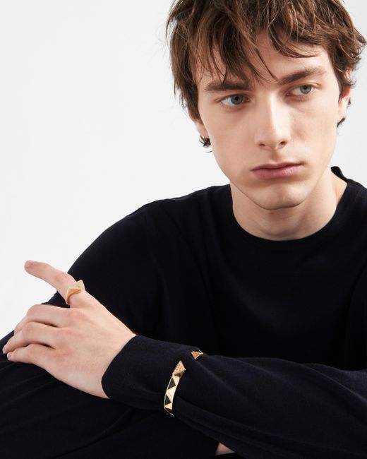 Prada White Eternal Gold Armreif Aus Gelbgold Mit Keramikelementen