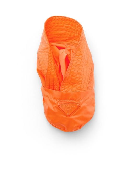 Prada Orange Foldable Re-Nylon Bucket Hat